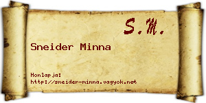 Sneider Minna névjegykártya
